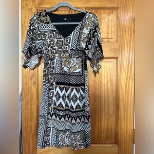 Carole Little sz4 black white tank print dress